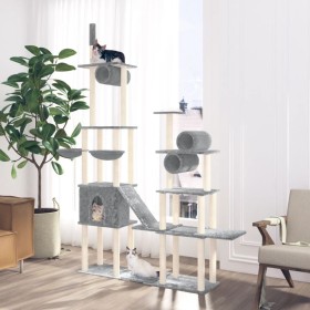 Rascador para gatos con postes de sisal gris claro 279 cm de vidaXL, Mobiliario para gatos - Ref: Foro24-171616, Precio: 100,...
