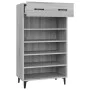 Mueble zapatero madera contrachapada gris Sonoma 60x35x105 cm de vidaXL, Zapateros y organizadores de calzado - Ref: Foro24-8...