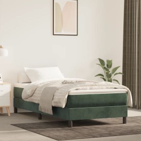 Colchón muelles ensacados terciopelo verde oscuro 90x200x20cm de vidaXL, Colchones - Ref: Foro24-347731, Precio: 163,11 €, De...