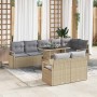 Conjunto de sofá de jardín con cojín 9 pcs beige y gris claro en Sofás de exterior | Comprar online en Foru.es