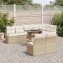 Conjunto de sofá de jardín 9 pcs Beige y Crema ratán sintético en Sofás de exterior | Comprar online en Foru.es
