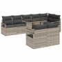 Conjunto de sofá de jardín 9 pcs Gris claro ratán sintético en Sofás de exterior | Comprar online en Foru.es