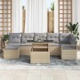 Conjunto de sofá de jardín con cojín 8 pcs beige y gris claro en Sofás de exterior | Comprar online en Foru.es
