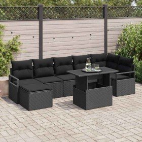 Conjunto de sofá de jardín 8 pcs Negro ratán sintético en Sofás de exterior | Comprar online en Foru.es