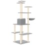 Rascador para gatos con postes de sisal gris claro 167 cm de vidaXL, Mobiliario para gatos - Ref: Foro24-171610, Precio: 70,3...