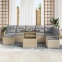 Conjunto de sofá de jardín con cojín 9 pcs beige y gris claro en Sofás de exterior | Comprar online en Foru.es