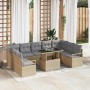 Conjunto de sofá de jardín con cojín 10 pcs beige y gris claro en Sofás de exterior | Comprar online en Foru.es