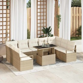 Conjunto de sofá de jardín 10 pcs Beige y Crema ratán sintético en Sofás de exterior | Comprar online en Foru.es