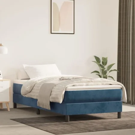 Dunkelblaue Taschenfederkernmatratze aus Samt, 90 x 200 x 20 cm von vidaXL, Matratzen - Ref: Foro24-347732, Preis: 155,05 €, ...
