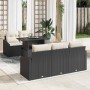 Conjunto de sofá de jardín 6 pcs Negro y crema ratán sintético en Sofás de exterior | Comprar online en Foru.es