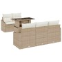 Conjunto de sofá de jardín 6 pcs beige y crema ratán sintético en Sofás de exterior | Comprar online en Foru.es