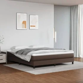 Colchón muelles ensacados cuero sintético marrón 180x200x20 cm de vidaXL, Colchones - Ref: Foro24-347845, Precio: 283,53 €, D...
