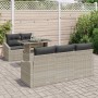 Conjunto de sofá de jardín 6 pcs Gris claro ratán sintético en Sofás de exterior | Comprar online en Foru.es