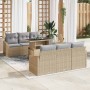 Conjunto de sofá de jardín 7 pcs Beige y Gris Claro en Sofás de exterior | Comprar online en Foru.es