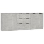 Aparador de 3 piezas madera contrachapada gris hormigón de vidaXL, Aparadores - Ref: Foro24-3115783, Precio: 202,35 €, Descue...