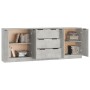 Aparador de 3 piezas madera contrachapada gris hormigón de vidaXL, Aparadores - Ref: Foro24-3115783, Precio: 202,35 €, Descue...