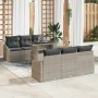 Conjunto de sofá de jardín 7 pcs Gris Claro ratán sintético en Sofás de exterior | Comprar online en Foru.es