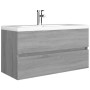 Mueble de lavabo madera contrachapada gris Sonoma 90x38,5x45cm de vidaXL, Muebles de baño - Ref: Foro24-815655, Precio: 53,16...