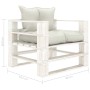 Sofá de palets para jardín madera con cojines beige en Sofás de exterior | Comprar online en Foru.es