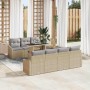 Conjunto de sofá de jardín con cojín 8 pcs Beige y Gris Claro en Sofás de exterior | Comprar online en Foru.es