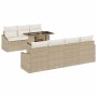 Conjunto de sofá de jardín 8 pcs Beige y Crema ratán sintético en Sofás de exterior | Comprar online en Foru.es