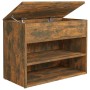 Banco zapatero madera contrachapada roble ahumado 60x30x45 cm de vidaXL, Zapateros y organizadores de calzado - Ref: Foro24-8...