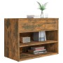 Banco zapatero madera contrachapada roble ahumado 60x30x45 cm de vidaXL, Zapateros y organizadores de calzado - Ref: Foro24-8...