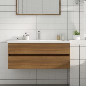 Mueble de lavabo madera ingeniería roble marrón 100x38,5x45 cm de vidaXL, Muebles de baño - Ref: Foro24-815659, Precio: 63,49...