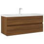 Mueble de lavabo madera ingeniería roble marrón 100x38,5x45 cm de vidaXL, Muebles de baño - Ref: Foro24-815659, Precio: 63,49...