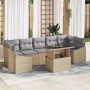 Conjunto de sofá de jardín con cojín 8 pcs beige y gris claro en Sofás de exterior | Comprar online en Foru.es