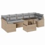 Conjunto de sofá de jardín con cojín 8 pcs beige y gris claro en Sofás de exterior | Comprar online en Foru.es