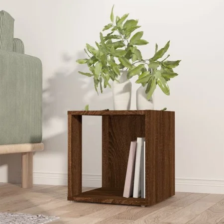 Mesa auxiliar madera contrachapada roble marrón 33x33x34,5 cm de vidaXL, Mesas auxiliares - Ref: Foro24-816022, Precio: 23,04...