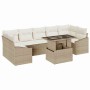 Conjunto de sofá de jardín 8 pcs beige y crema ratán sintético en Sofás de exterior | Comprar online en Foru.es