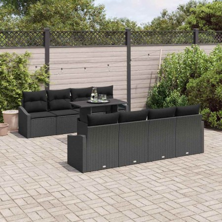 Conjunto de sofá de jardín 7 pcs Negro ratán sintético en Sofás de exterior | Comprar online en Foru.es