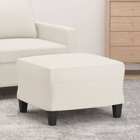 Reposapiés de cuero sintético crema 60x50x41 cm de vidaXL, Otomanas - Ref: Foro24-349336, Precio: 57,93 €, Descuento: %