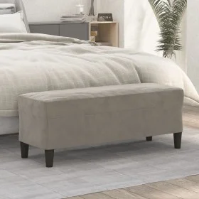 Banco de terciopelo gris claro 100x35x41 cm by vidaXL, Banks - Ref: Foro24-349421, Price: 57,86 €, Discount: %