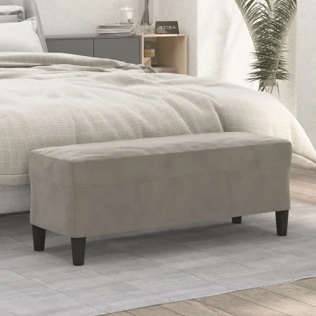 Banco de terciopelo gris claro 100x35x41 cm de vidaXL, Bancos - Ref: Foro24-349421, Precio: 57,86 €, Descuento: %