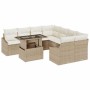 Conjunto de sofá de jardín 9 pcs Beige y Crema ratán sintético en Sofás de exterior | Comprar online en Foru.es