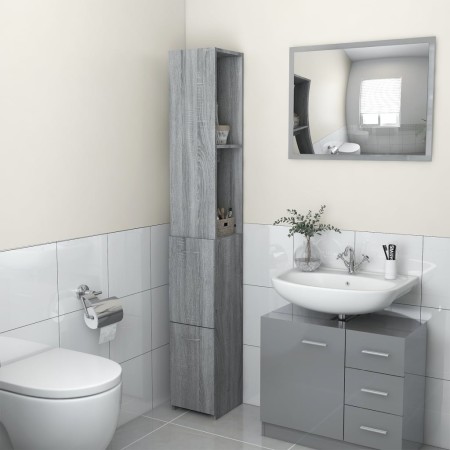 Mueble de baño madera de ingeniería gris Sonoma 25x26,5x170 cm de vidaXL, Muebles de baño - Ref: Foro24-815961, Precio: 57,33...