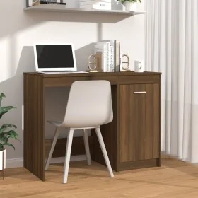 Escritorio de madera contrachapada marrón roble 100x50x76 cm de vidaXL, Escritorios - Ref: Foro24-815488, Precio: 67,77 €, De...