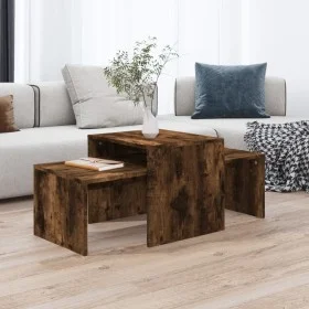Mitteltischset aus geräuchertem Eichensperrholz, 100 x 48 x 40 cm von vidaXL, Couchtisch - Ref: Foro24-815546, Preis: 51,96 €...