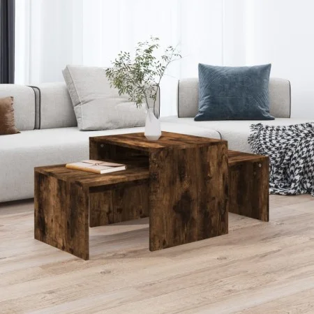 Smoked oak plywood center table set 100x48x40cm by vidaXL, Coffee table - Ref: Foro24-815546, Price: 51,96 €, Discount: %