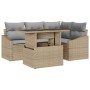 Conjunto de sofá de jardín con cojín 5 pcs Beige y Gris Claro en Sofás de exterior | Comprar online en Foru.es