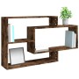 Estantería pared contrachapada roble ahumado 104x20x58,5 cm de vidaXL, Estantes y estanterías - Ref: Foro24-815288, Precio: 3...