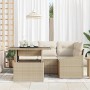 Conjunto de sofá de jardín 5 pcs Beige y Crema ratán sintético en Sofás de exterior | Comprar online en Foru.es