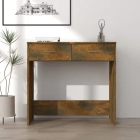 Escritorio de madera contrachapada roble ahumado 80x40x75 cm de vidaXL, Escritorios - Ref: Foro24-815474, Precio: 50,89 €, De...