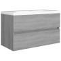 Mueble de lavabo madera contrachapada gris Sonoma 80x38,5x45cm de vidaXL, Muebles de baño - Ref: Foro24-815652, Precio: 54,72...