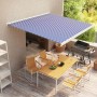 Toldo de carrete manual azul y blanco 350x250 cm en Toldos | Comprar online en Foru.es