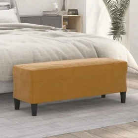 Banco de terciopelo marrón 100x35x41 cm de vidaXL, Bancos - Ref: Foro24-349428, Precio: 56,29 €, Descuento: %