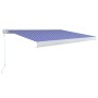 Toldo de carrete manual azul y blanco 350x250 cm en Toldos | Comprar online en Foru.es